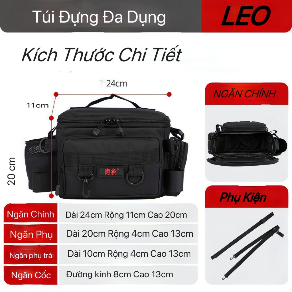 Túi Lure Leo Fishing Mẫu Mới  To Đẹp Tiên Nghi - Cao Cấp