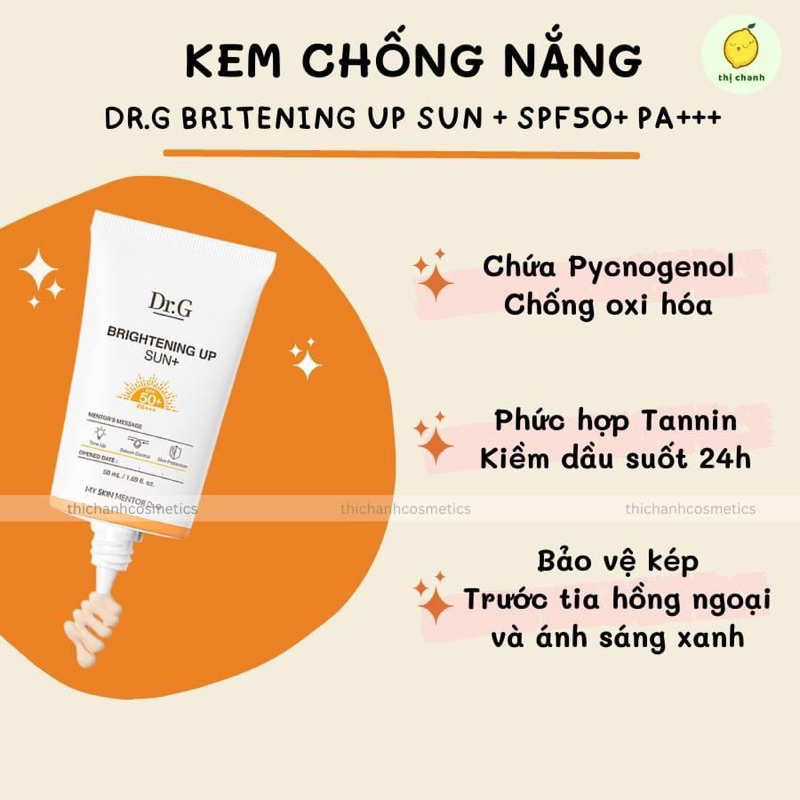 Kem chống nắng DrG màu cam 20ml