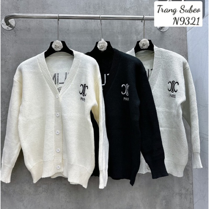 Áo khoác cardigan celine len nữ nam unisex quảng châu mùa đông cao cấp  thêu chữ dày dặn 2 mặt 3 màu AK03 | BigBuy360 - bigbuy360.vn