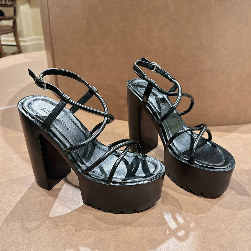 Giày cao gót đúp dây đan