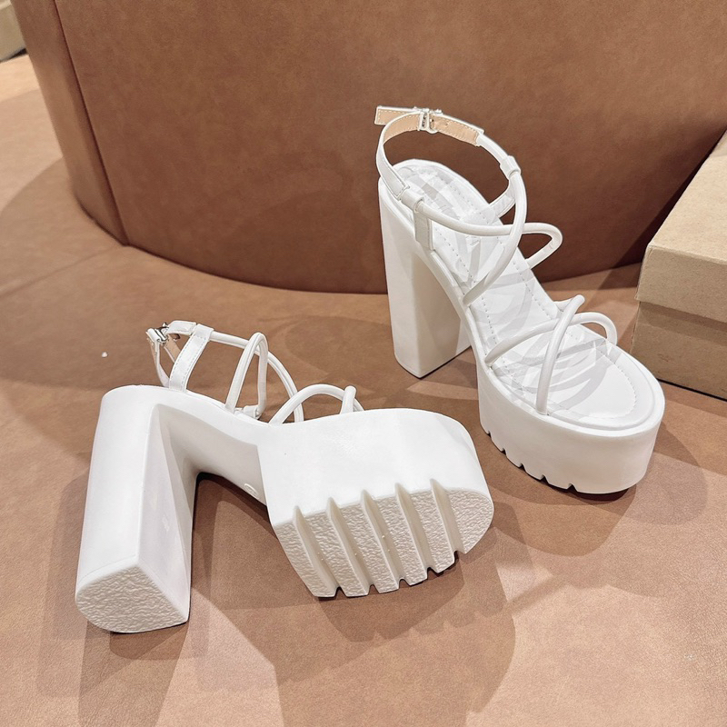 Giày cao gót đúp dây đan