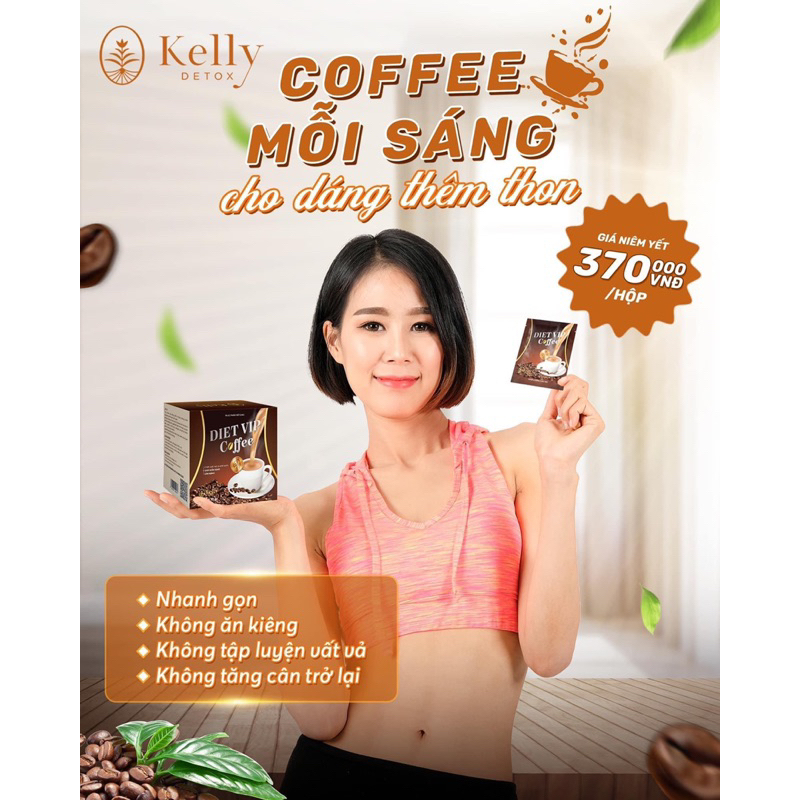 Cà phê giảm cân Diet Vip Coffee mẫu mới cam kết chính hãng 100%.