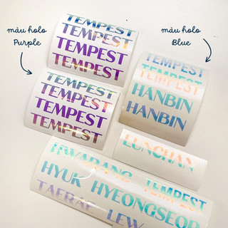 TEMPEST | Holo Sticker Tên Idol K-pop Dán Lightstick