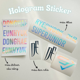 Super junior | 1.5cm | holo sticker tên idol k-pop dán lightstick