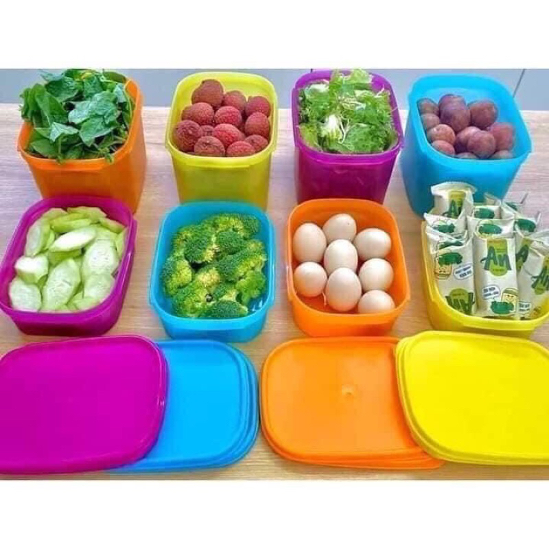 Bộ Hộp Trữ Mát/ Khô Colorful Rectangular 8