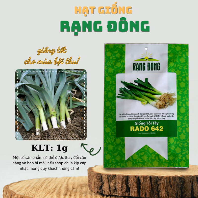 Hạt giống Tỏi Tây (Hành Baro) trồng quanh năm, kháng bệnh tốt (gói 1 gr) - Hạt giống Rạng Đông