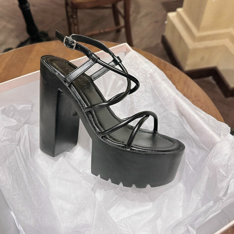 Giày cao gót đúp dây đan