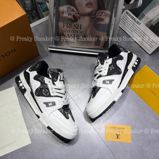 Giày thể thao LV 54 Trainer Triple White DA SÓNG ĐEN, Giày thể thao LV 54 FULL Đen Da sóng Đen.