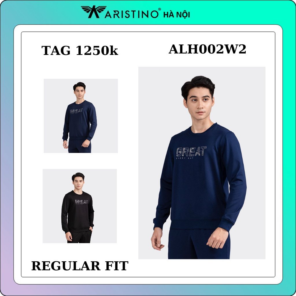 Bộ Nỉ Aristino Cổ Tròn Bo Gấu ALH002W2