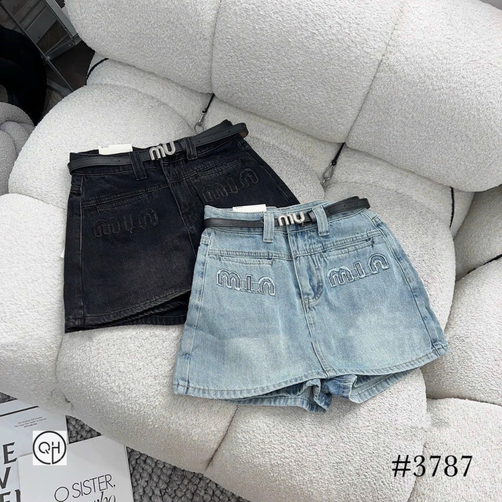 Quần váy Jean Quần váy nữ bò miu cạp cao hai màu chất bò loại 1, quần váy bò mẫu mới 2023