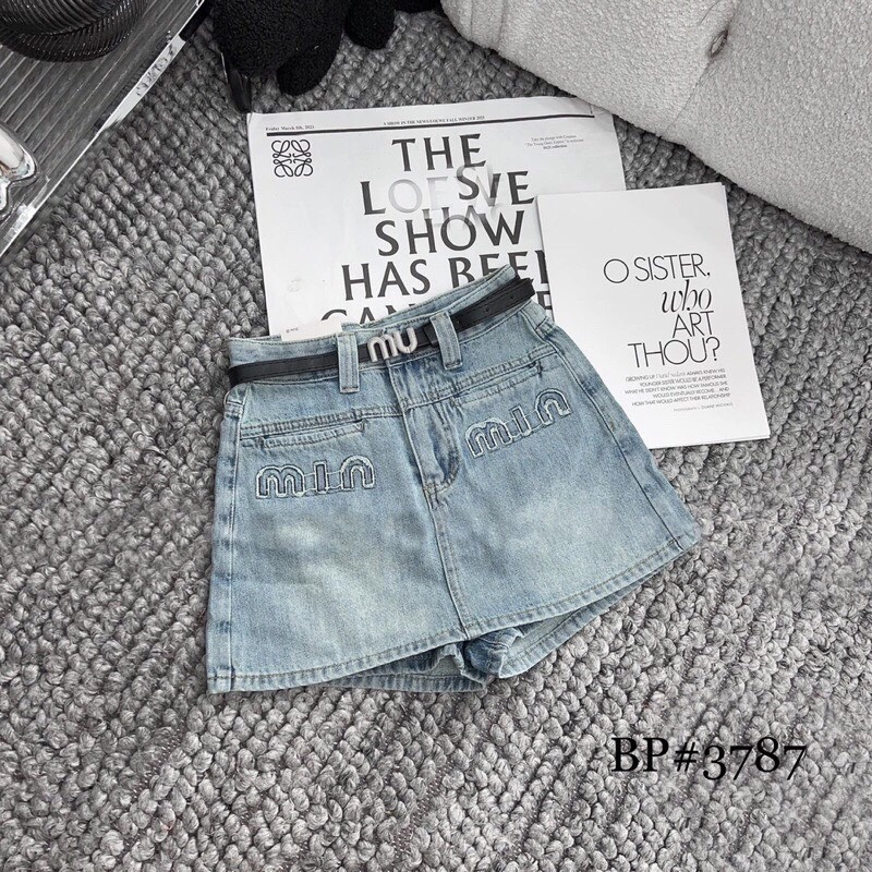 Quần váy Jean Quần váy nữ bò miu cạp cao hai màu chất bò loại 1, quần váy bò mẫu mới 2023