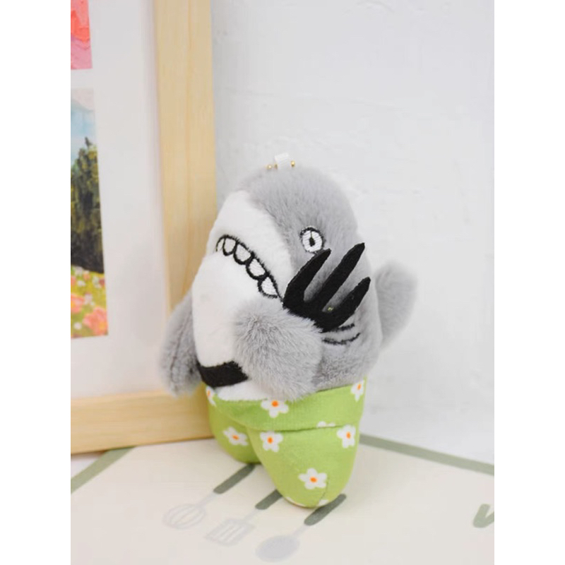 Móc Khoá Gấu Bông Cá Mập Quần Hoa, Loopy, Vịt Đội Mũ, King Kong Bông Mịn Móc Chìa Khoá Xe, Treo Cặp Balo Dễ Thương