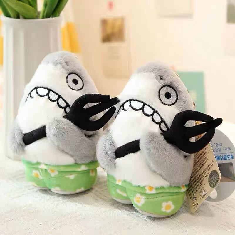 Móc Khoá Gấu Bông Cá Mập Quần Hoa, Loopy, Vịt Đội Mũ, King Kong Bông Mịn Móc Chìa Khoá Xe, Treo Cặp Balo Dễ Thương