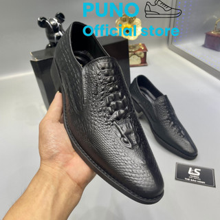 Giày tây nam da bò dập vân cá sấu phong cách sang trọng - Puno Official Store