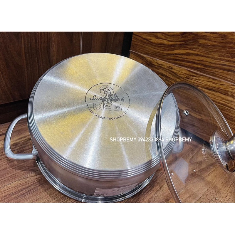 Nồi Inox 304 - 5 đáy  Elmich size 24cm, 20cm , 16cm