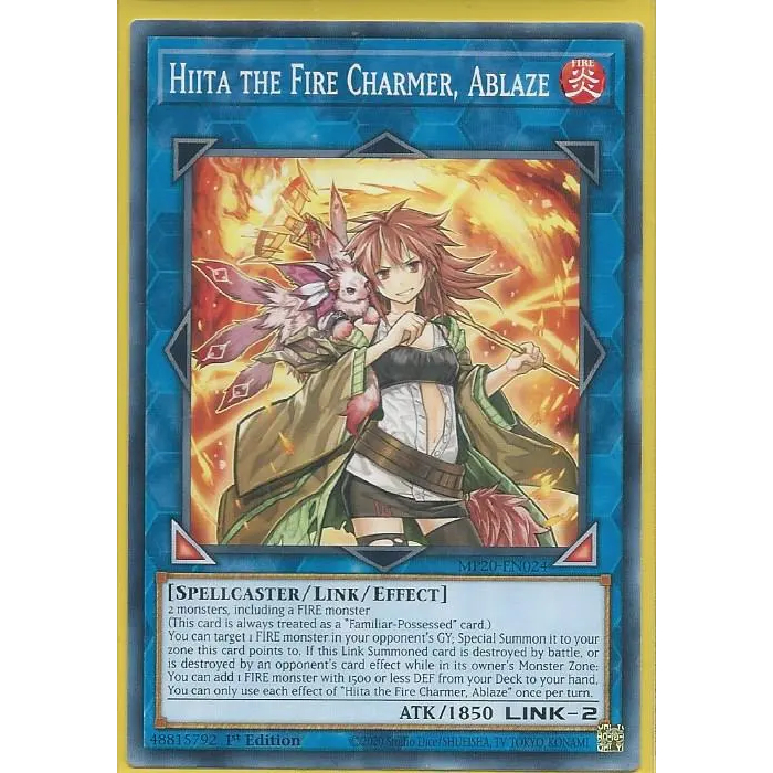 Thẻ bài Yu-Gi-Oh Tiếng Anh - MP20-EN024 Hiita the Fire Charmer, Ablaze – Common
