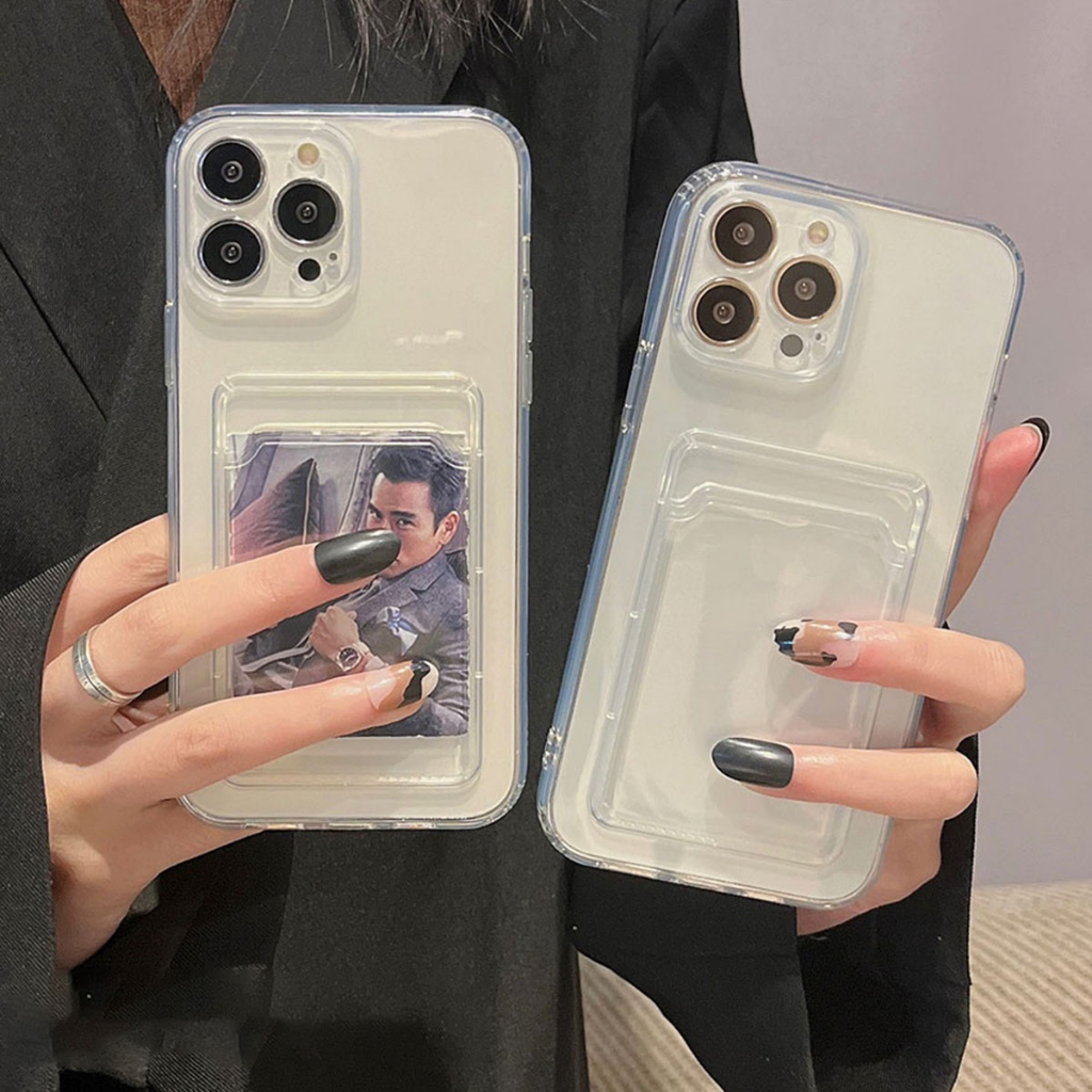 Ốp lưng Samsung dạng ví có ngăn đựng thẻ ảnh trong suốt chống sốc  A71-A72-A24-A02S-A03S-A53-A51-A10-A12-A21S-A50-A30