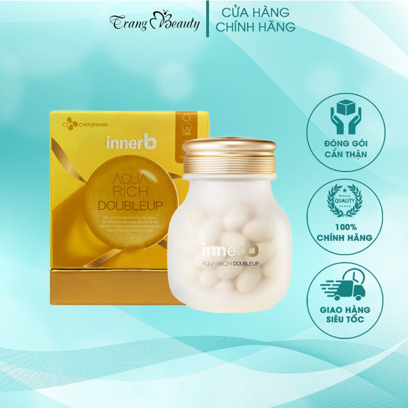Viên Uống Cấp Nước InnerB Aqua Rich Doubleup 70 viên-Cấp Ẩm Hỗ Trợ Sáng Mịn Bảo Vệ Da