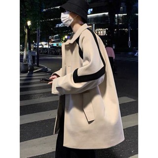 Áo khoác dạ nam nữ cổ bẻ from rộng phối màu tạo điểm nhấn,có khuy cài chất dạ ép lì dày dặn ấm áp phong cách hàn quốc.