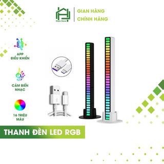 Thanh đèn LED RGB 16 triệu màu điều khiển bằng giọng nói + APP điện thoại, cảm biến âm thanh, nháy theo nhạc