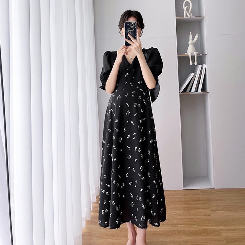 Đầm hoa dài s m l