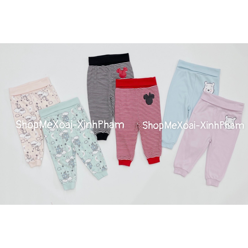 Quần dài Dis..Ney Cotton cạp cao, đũng rộng mặc bỉm tiện lợi size 9M,12M,18M,24M,3y