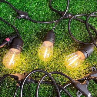 Dây đèn led edison trang trí năng lượng mặt trời ánh sáng vàng 3 chế độ chớp