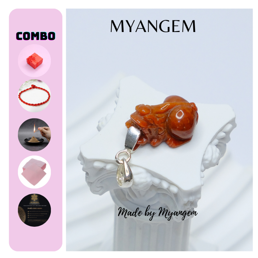 Tỳ hưu CAMTHACH A thiên nhiên giá xưởng dùng làm mặt nhẫn, mặt dây chuyền, xỏ vòng tay MYANGEM