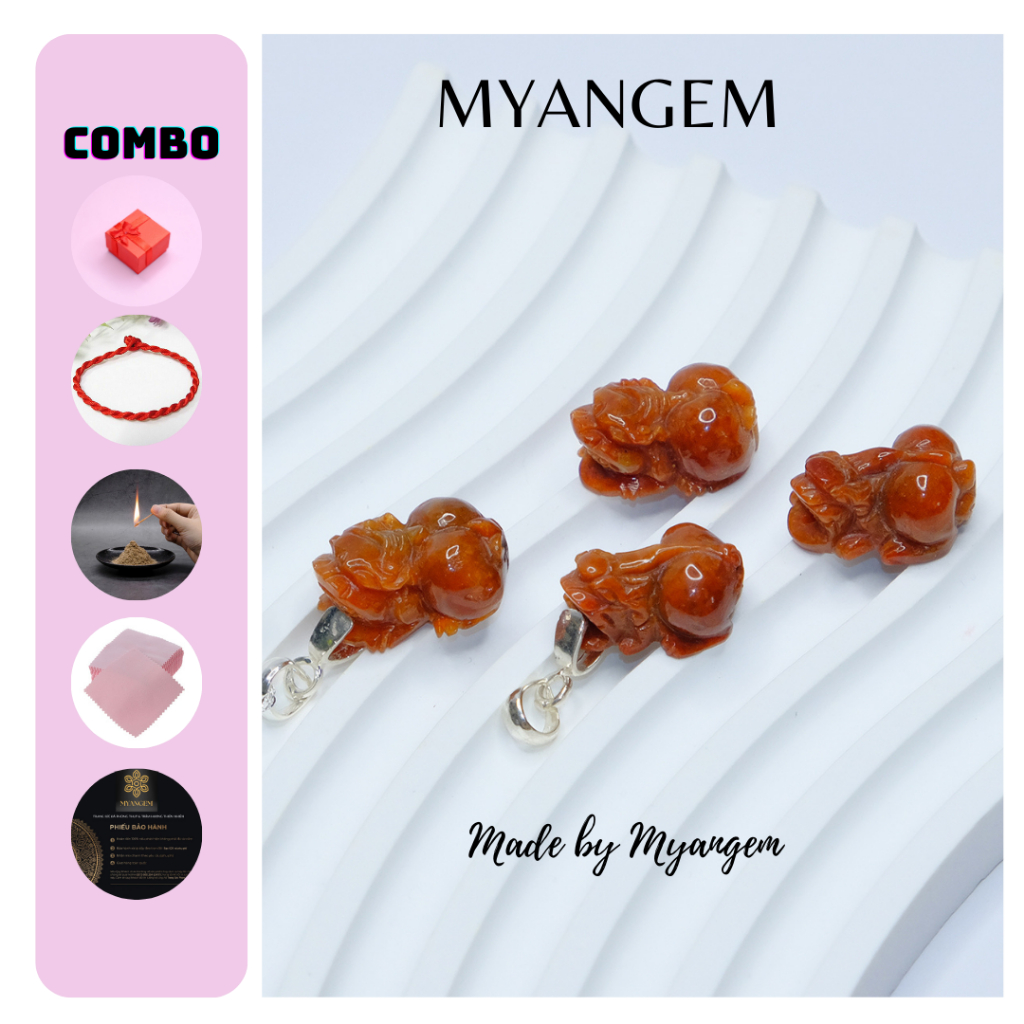 Tỳ hưu CAMTHACH A thiên nhiên giá xưởng dùng làm mặt nhẫn, mặt dây chuyền, xỏ vòng tay MYANGEM