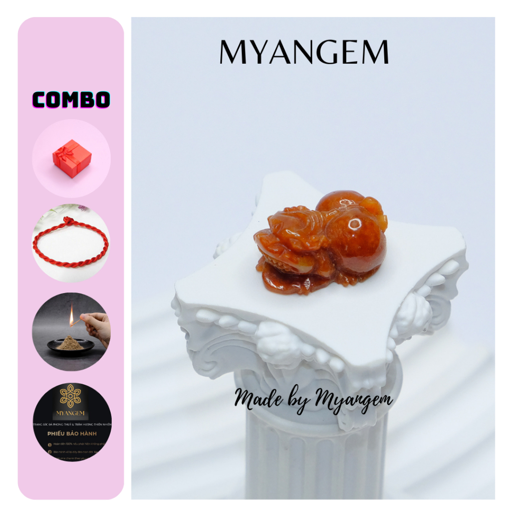 Tỳ hưu CAMTHACH A thiên nhiên giá xưởng dùng làm mặt nhẫn, mặt dây chuyền, xỏ vòng tay MYANGEM