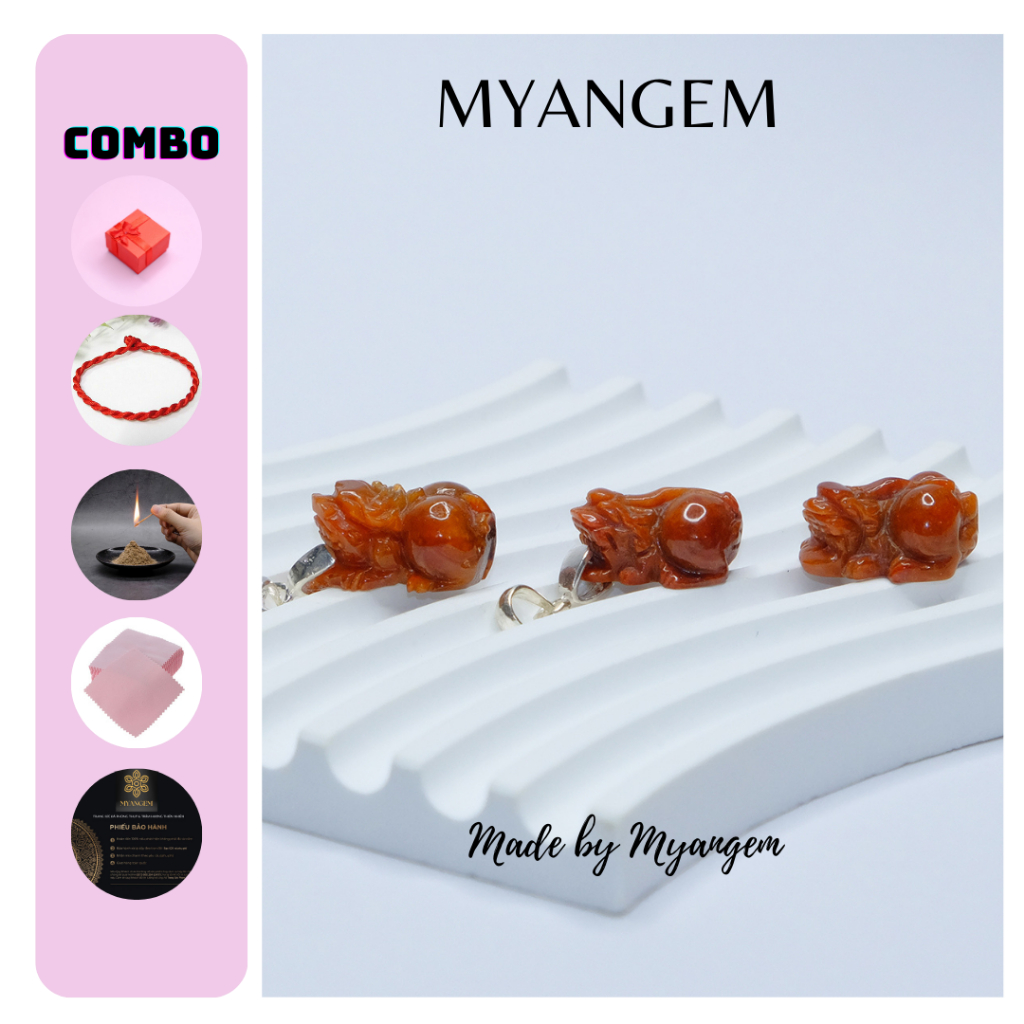 Tỳ hưu CAMTHACH A thiên nhiên giá xưởng dùng làm mặt nhẫn, mặt dây chuyền, xỏ vòng tay MYANGEM