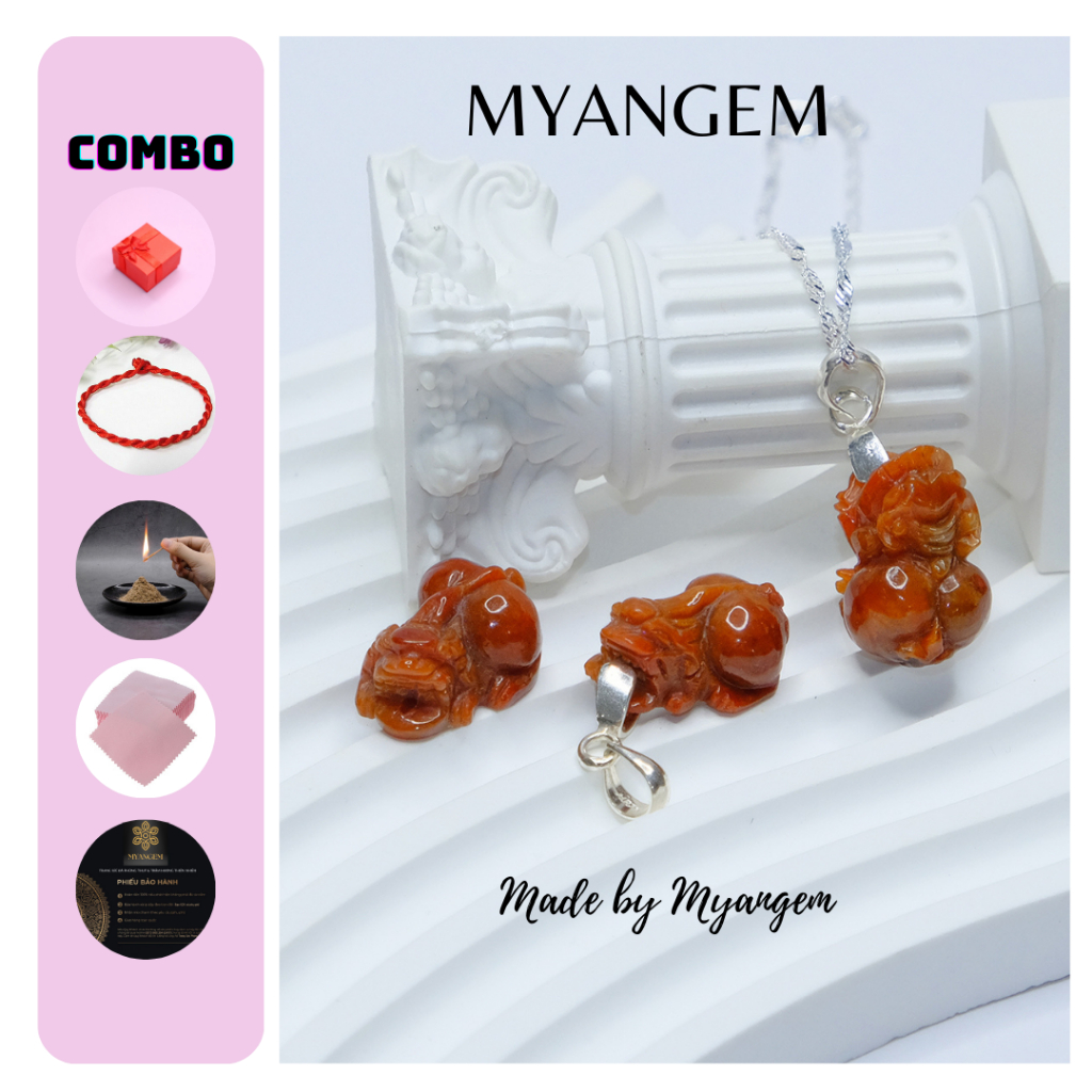 Tỳ hưu CAMTHACH A thiên nhiên giá xưởng dùng làm mặt nhẫn, mặt dây chuyền, xỏ vòng tay MYANGEM