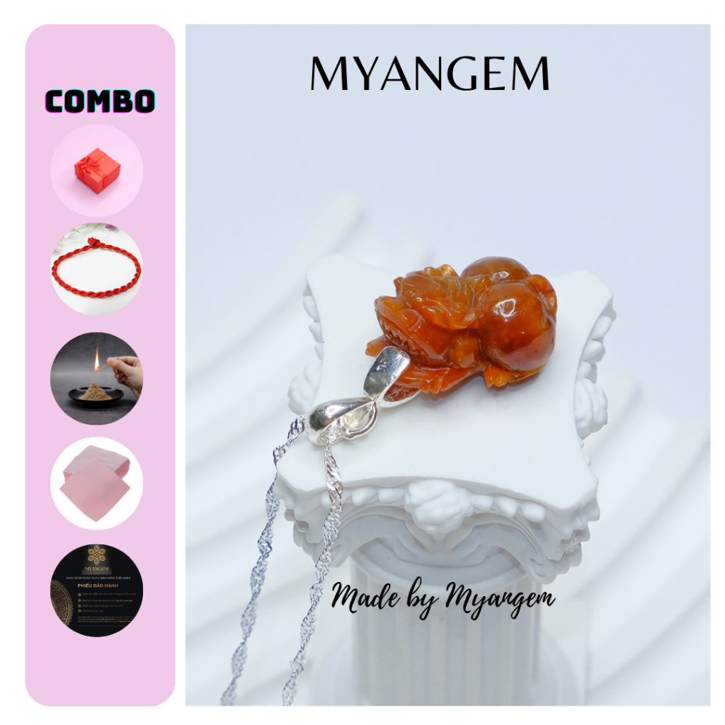 Tỳ hưu CAMTHACH A thiên nhiên giá xưởng dùng làm mặt nhẫn, mặt dây chuyền, xỏ vòng tay MYANGEM