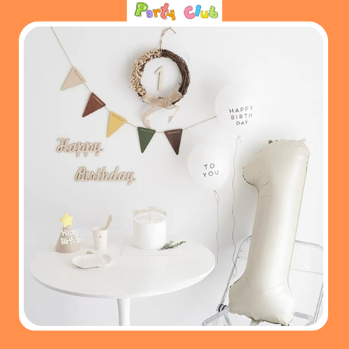 Chữ happy birthday gỗ khắc trang trí sinh nhật cho bé