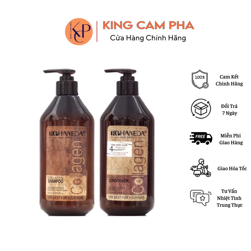 Dầu gội phục hồi siêu mượt tóc Top Haneda Collagen Shampoo 785ml