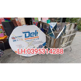 Bàn tròn inox 1m2 deli qui phúc inox 304