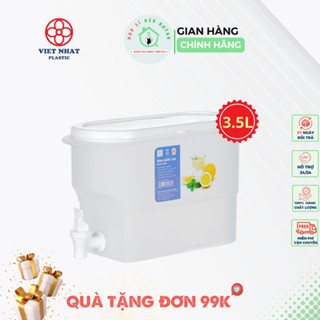 Bình Đựng Nước 3,5L Để Tủ Lạnh Có Vòi Siêu Tiện Dụng, Đựng Nước Hoa Quả, Detox Có Vòi Tiện Lợi, Nhựa Cao Cấp Việt Nhật