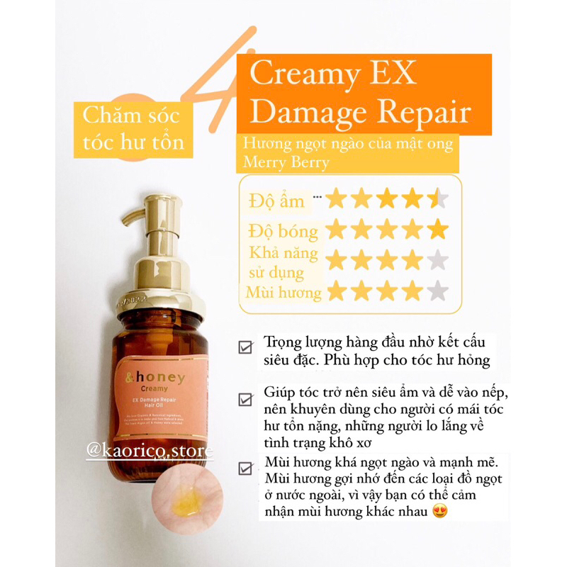 Dầu dưỡng tóc hữu cơ Organic &Honey hair oil 100ml - nội địa Nhật