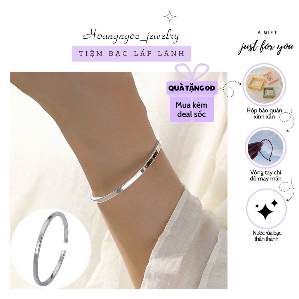 Lắc Tay Bạc Cuff Tối Giản, Hiện Đại, Sang Trọng, Đeo Nhóm, Đeo Đôi Rất Xinh, Khắc Chữ Theo Yêu Cầu