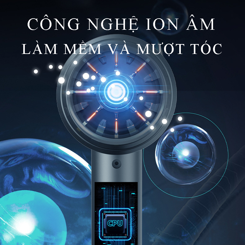 Máy sấy tóc tạo kiểu 2 chiều nóng lạnh, tích hợp ion âm và tạo lớp phủ collagen bảo vệ tóc chuẩn salon tặng kèm mỏ vịt