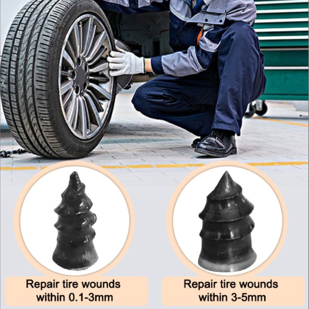 Hộp 10 vít vá lốp xe không săm cho ô tô xe máy xe tải không cần tháo lốp