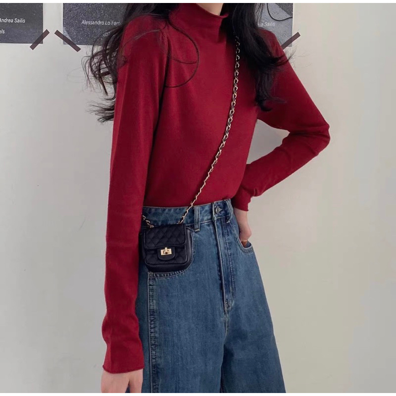 Áo giữ nhiệt nữ một màu basic
