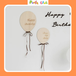 Bong bóng gỗ khắc chữ happy birthday trang trí sinh nhật phong cách vintage
