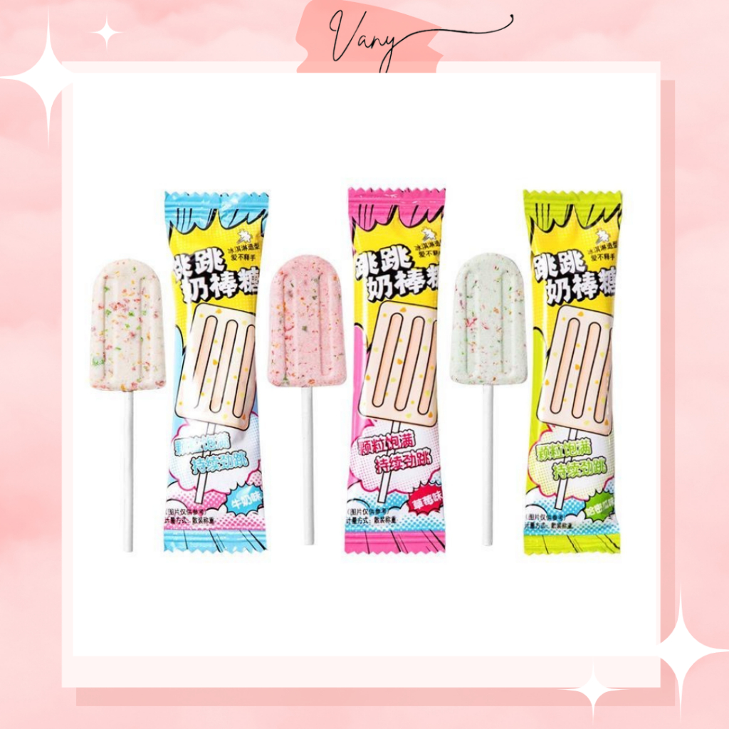 [Lẻ 1 cái] Kẹo Mút Sữa Bò Mix Kẹo Nổ 2in1 Popping Candy Hot Hit