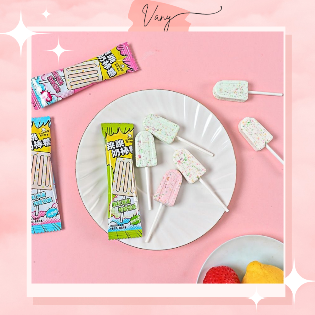 [Lẻ 1 cái] Kẹo Mút Sữa Bò Mix Kẹo Nổ 2in1 Popping Candy Hot Hit