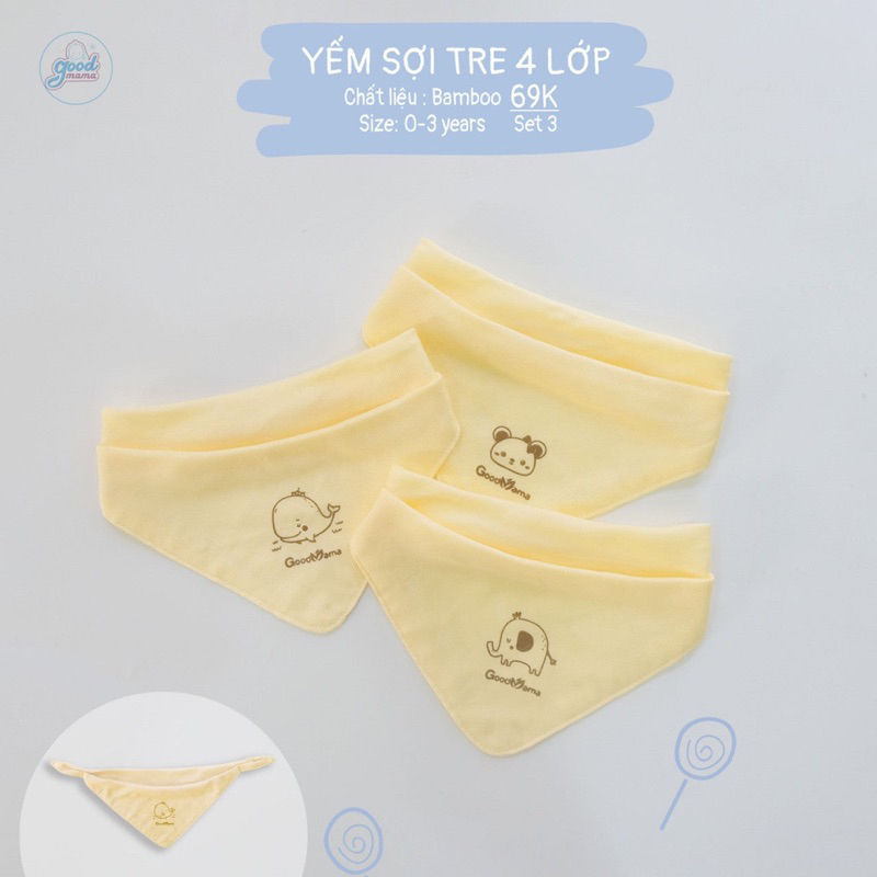 Yếm cổ tam giác cúc bấm cho bé Hãng Goodmama