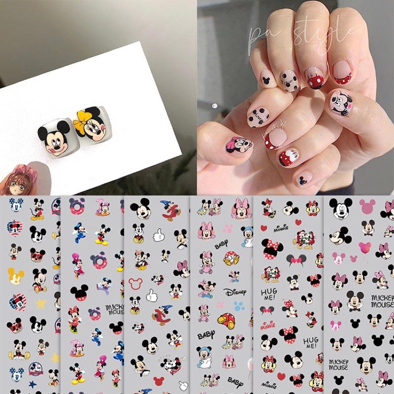 Sticker dán móng mẫu hoạt hình Mickey Ngáo và Vịt Donal siêu xinh