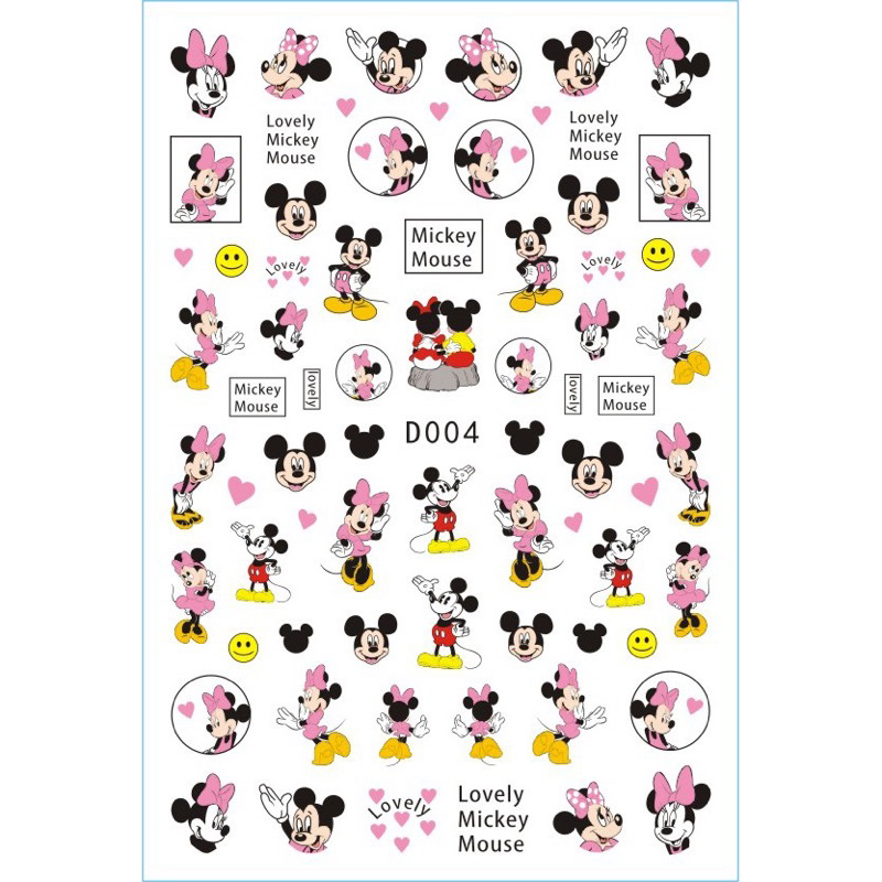 Sticker dán móng mẫu hoạt hình Mickey Ngáo và Vịt Donal siêu xinh