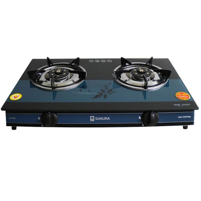 Bếp gas Đôi dương kính Sakura SA-690GH-Đầu đốt bằng đồng.Đánh lửa Magneto,tiết kiệm gas-Bảo Hành 12 Tháng