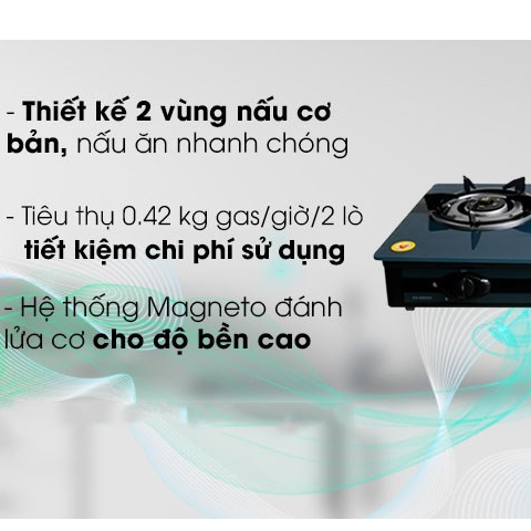 Bếp gas Đôi dương kính Sakura SA-690GH-Đầu đốt bằng đồng.Đánh lửa Magneto,tiết kiệm gas-Bảo Hành 12 Tháng